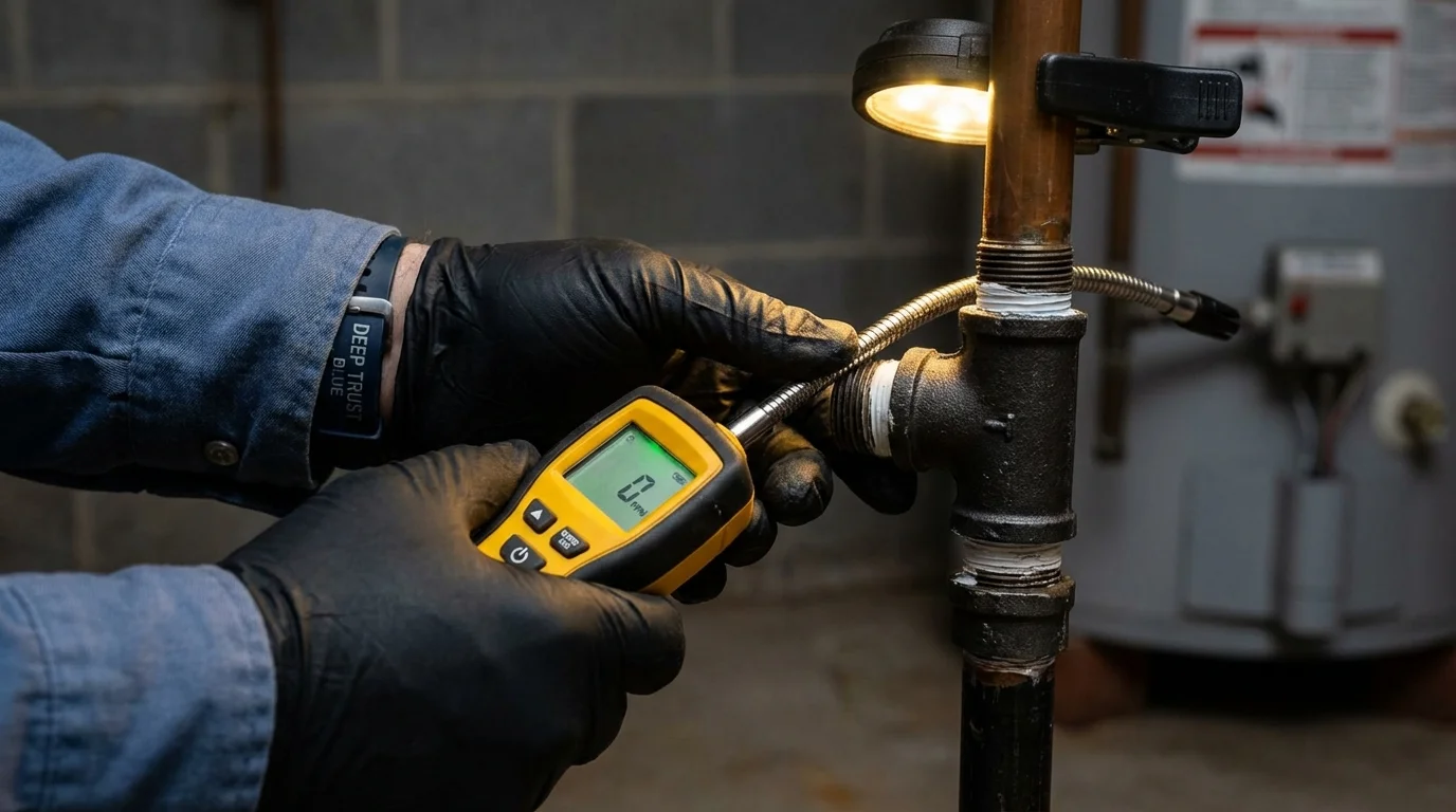 Gas leak detection with electronic sniffer by Johns Plumbing LLC in Bernalillo