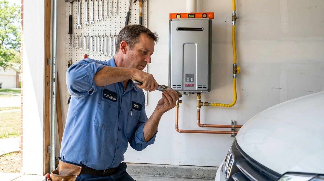 Tankless water heater installation by a Johns Plumbing LLC plumber in Bernalillo